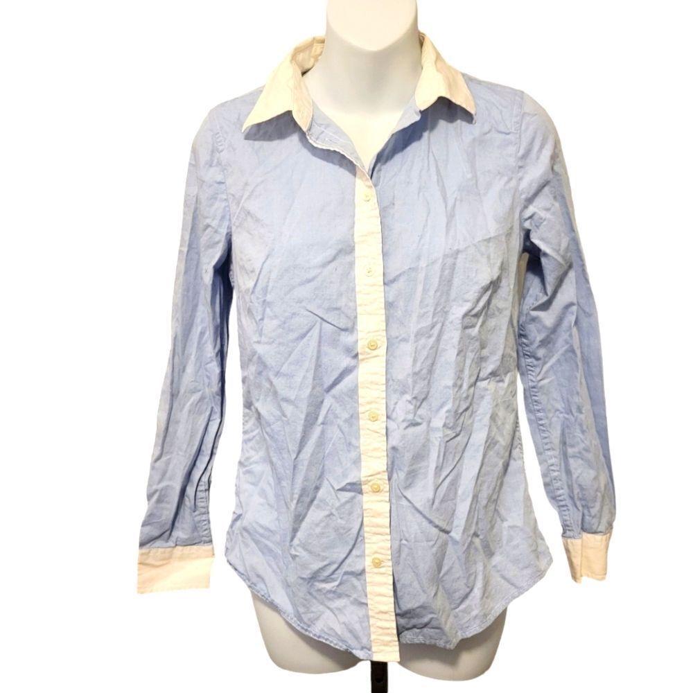 2/$20 Y2K Gap Blue with White Buttons Down Shirt Size: XS